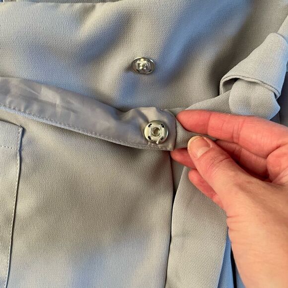 Topshop Wrap Mini Skirt with Tie Detail . Grey US 4 - Picture 9 of 10